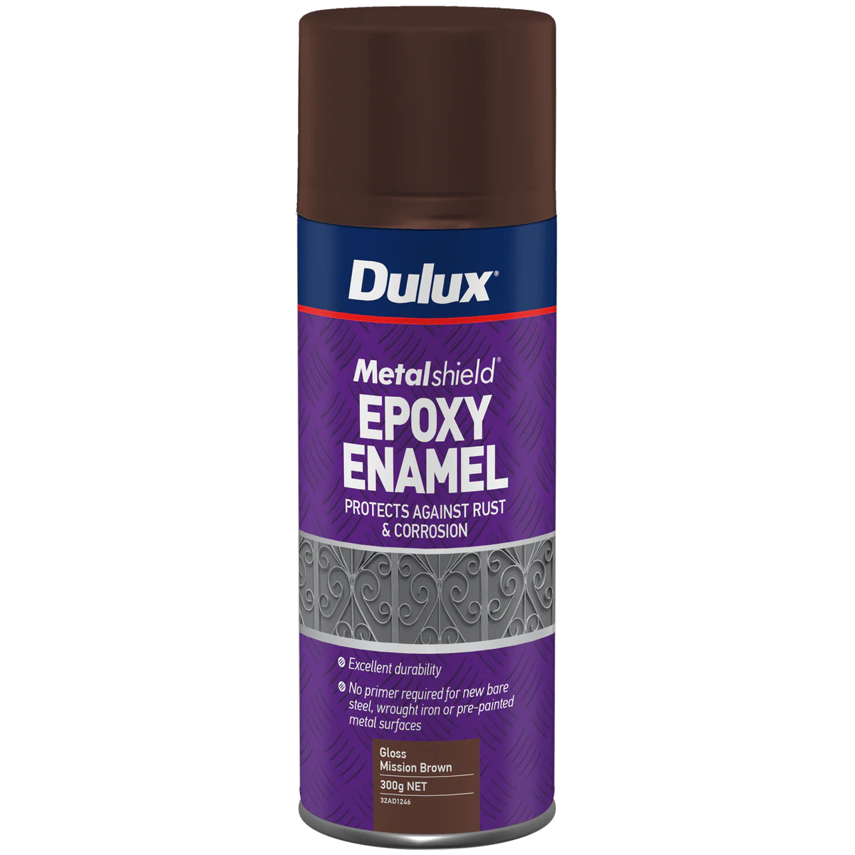 Dulux Metalshield Epoxy Enamel Gloss Spray Paint - 300g - Mission Brown - No Primer
