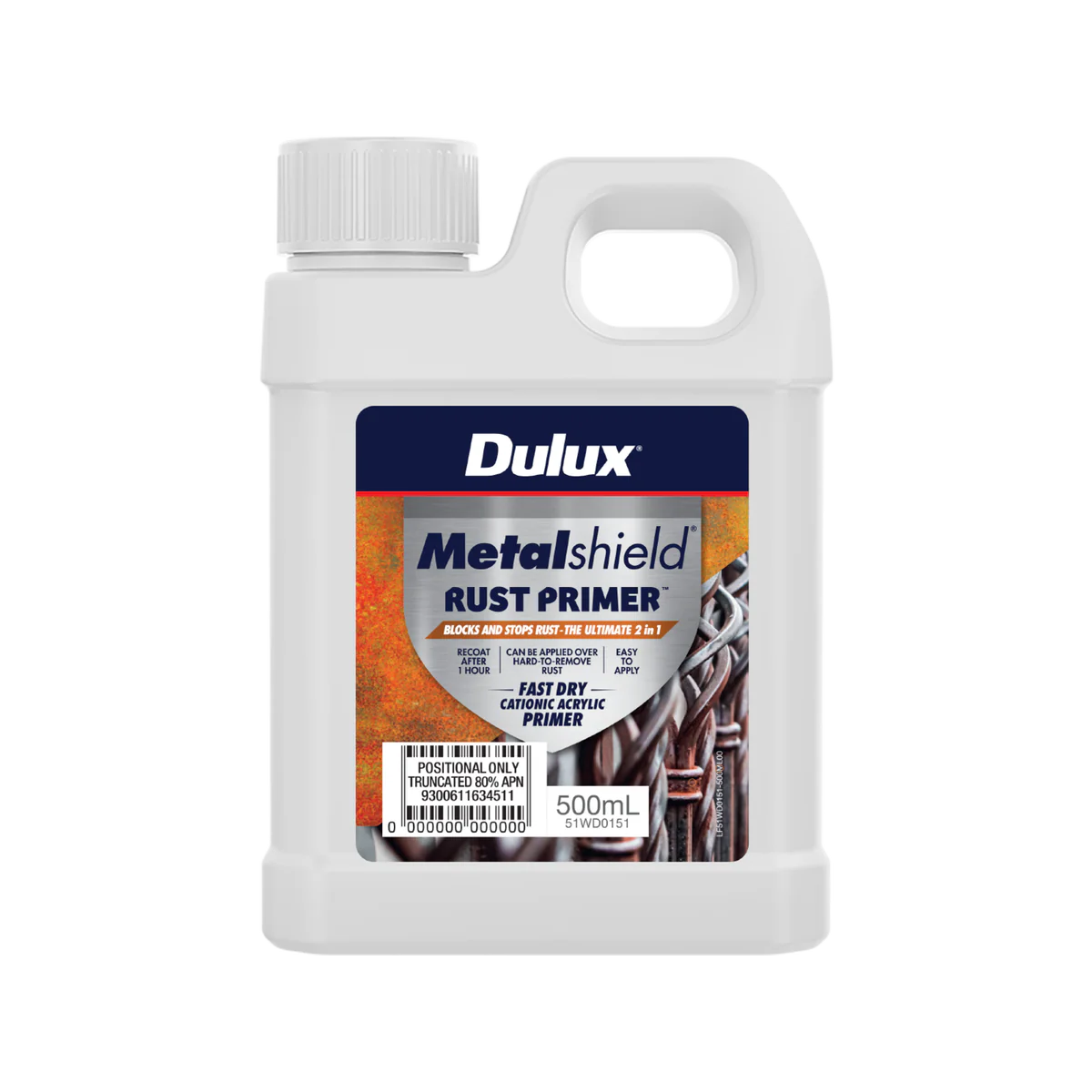 Dulux Metalshield Rust Defence Primer 500ml - 2-in-1 Converter - Clear