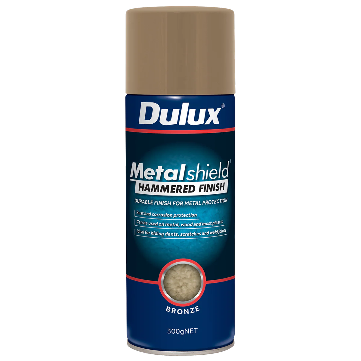Dulux Metalshield Spray Paint 300g Bronze Hammered Finish Durable