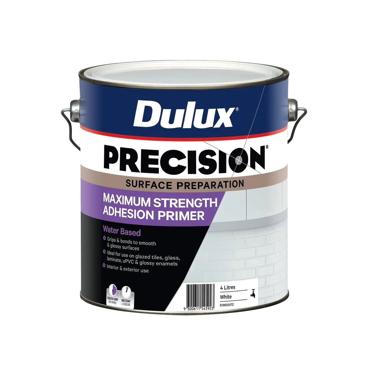 Dulux Precision White Primer 4L Water Based Maximum Strength Adhesion