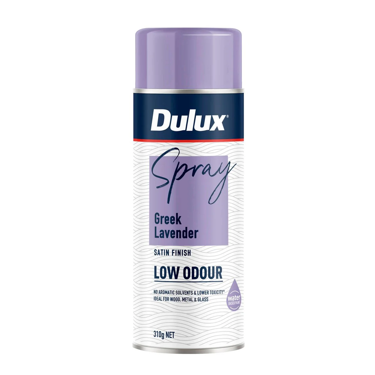 Dulux Spray Paint 310g Satin Greek Lavender - Low Odour - Water-Based