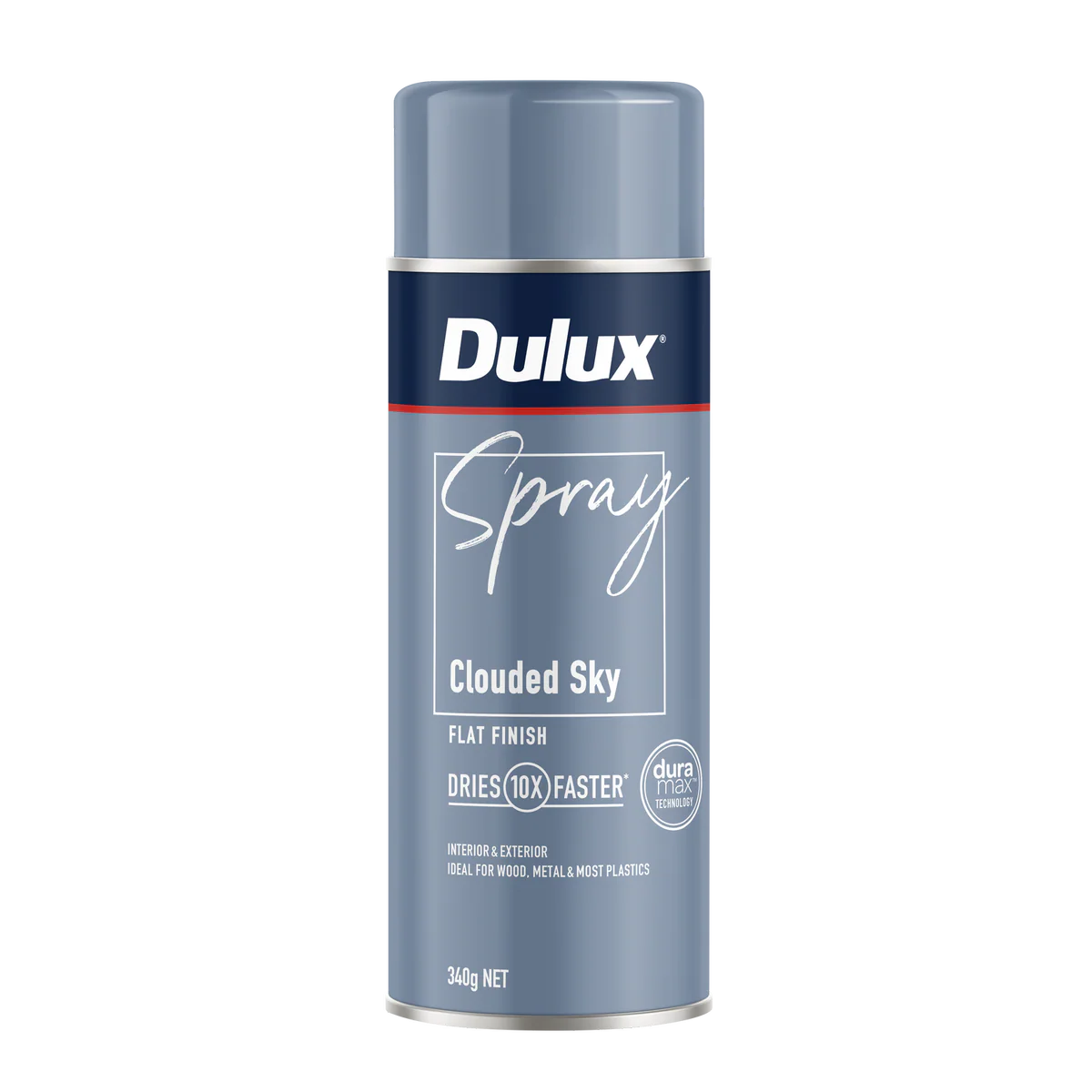 Dulux Spray Paint 340g Flat Clouded Sky - Fast Drying - Self-Priming