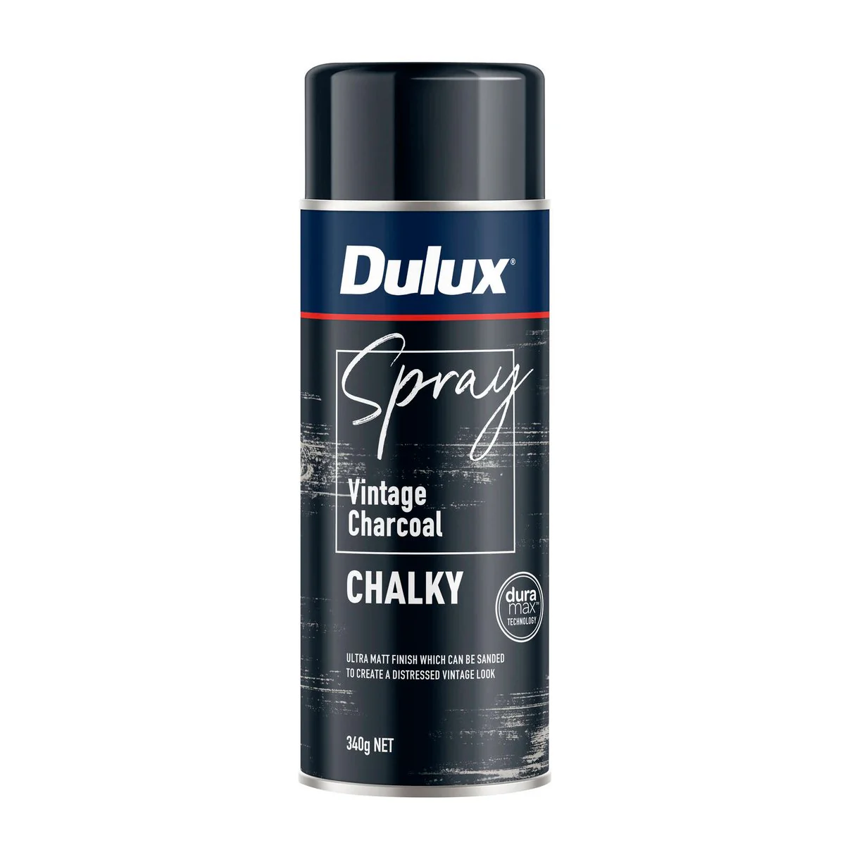 Dulux Spray Paint Chalky 340g Vintage Charcoal - Fast Drying - Self-Priming