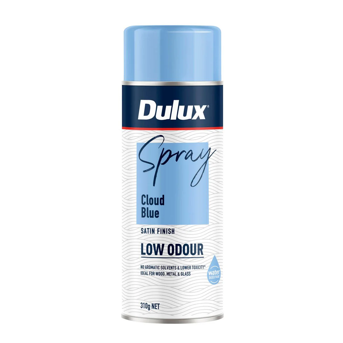 Dulux Spray Paint Low Odour 310g Satin - Cloud Blue - Self-Priming