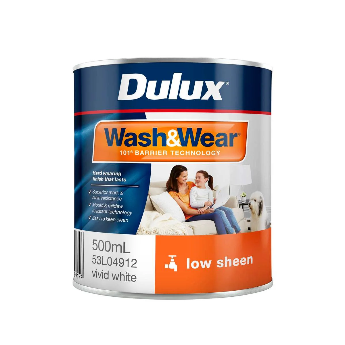 Dulux Vivid White Low Sheen Interior Paint 500ml - Washable - Low VOC