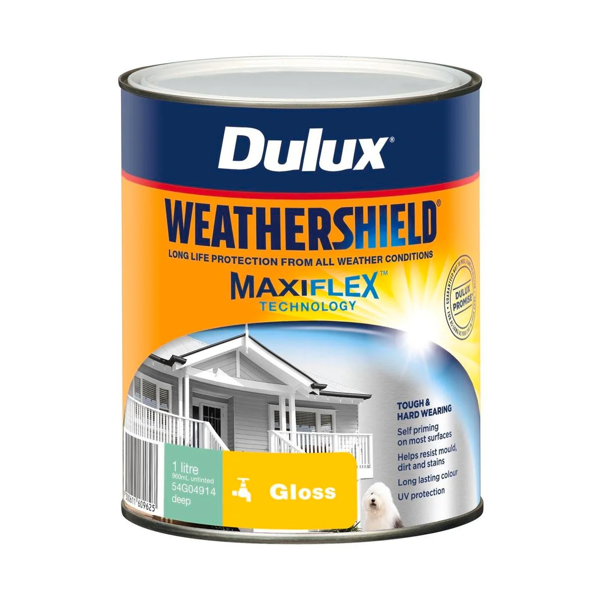 Dulux Weathershield Exterior Paint - 1L Deep Gloss - UV Protection