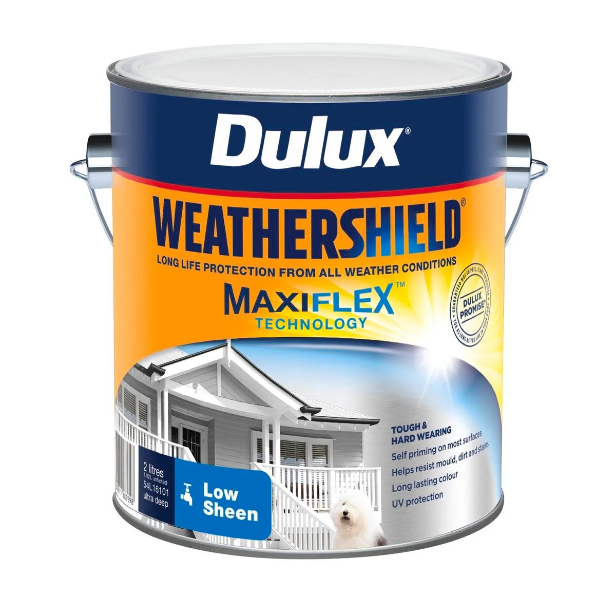 Dulux Weathershield Exterior Paint - Ultra Deep Low Sheen - 2L - 170mm x 163mm x 143mm