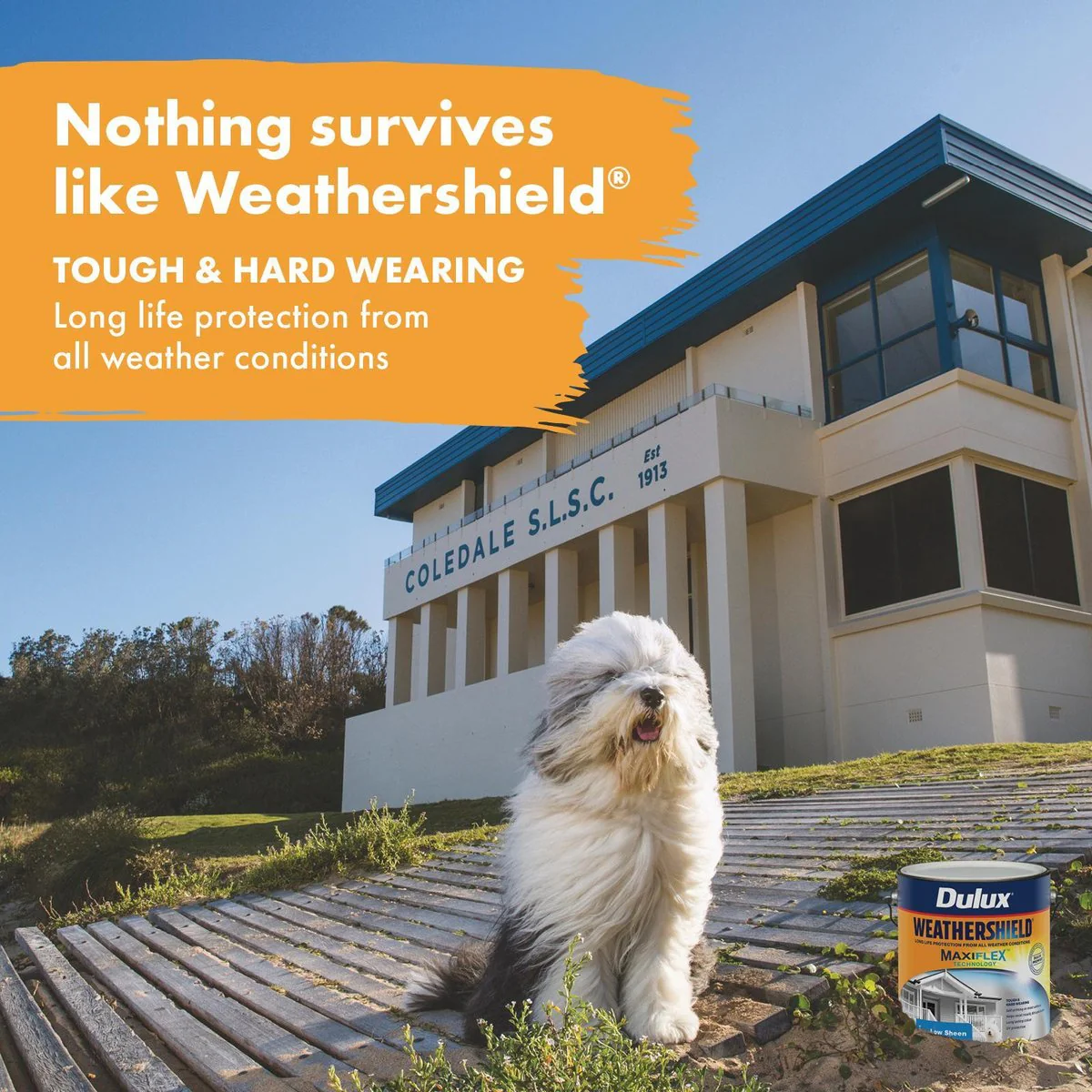Dulux Weathershield Gloss Exterior Paint 4L 205mm x 198mm x 180mm Black - Image 2