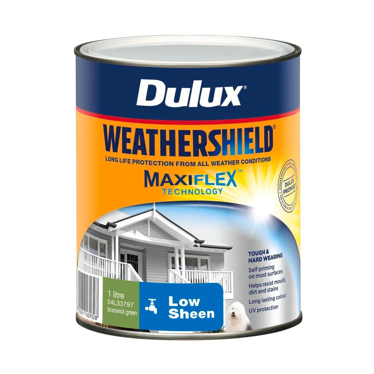 Dulux Weathershield Low Sheen Exterior Paint 1L Brunswick Green