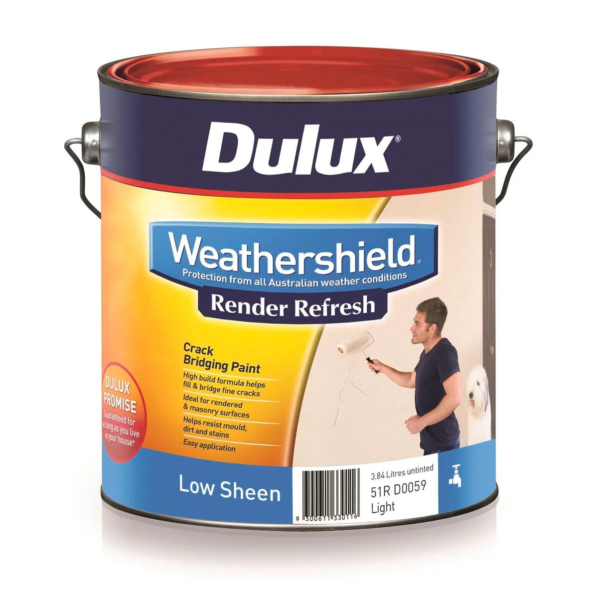Dulux Weathershield Render Refresh 4L Exterior Paint Crack-Bridging