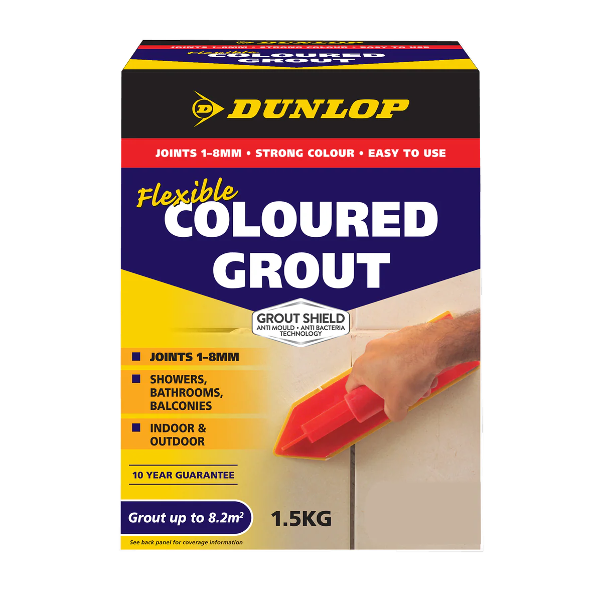 Dunlop Flexible Coloured Grout - 1.5kg - Buff - Anti Mould - 1 Pack