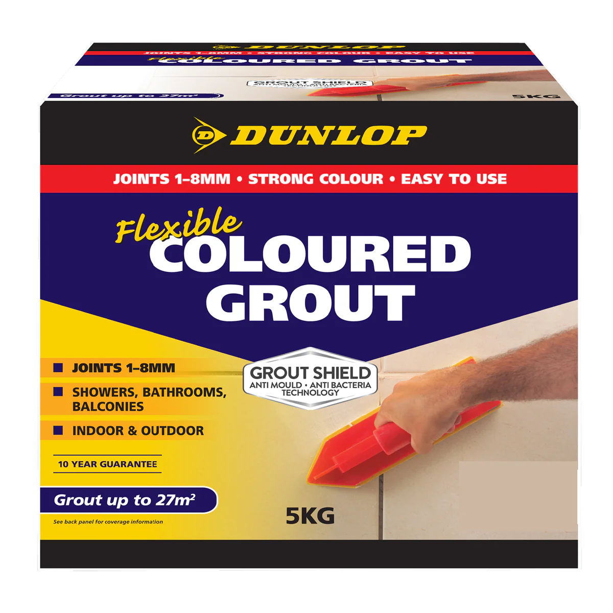 Dunlop Flexible Coloured Grout - 5kg - Slate Grey - Portland Cement - Anti-Mould