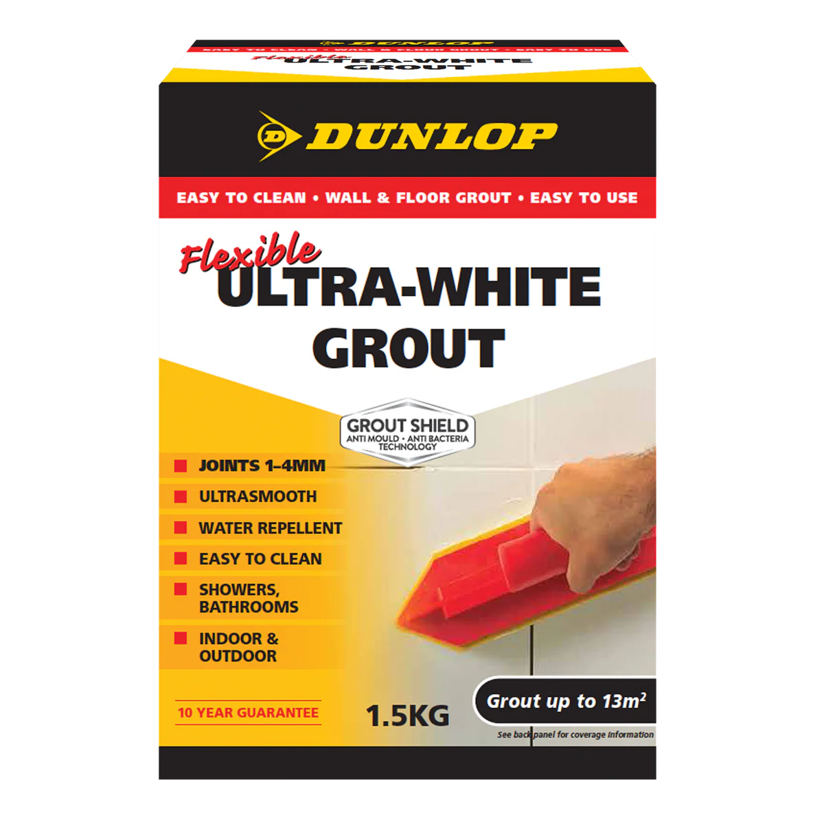 Dunlop Ultra White Grout - 1.5kg - Portland Cement - Anti Bacterial