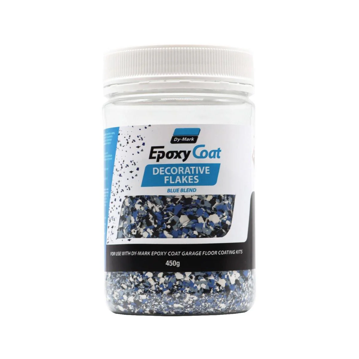 Dy-Mark 450g Epoxy Deco Flakes - Blue Blend - 85mm x 150mm - Concrete Flooring