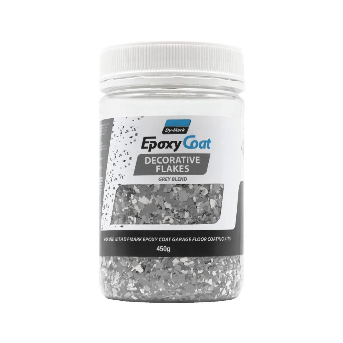 Dy-Mark 450g Epoxy Deco Flakes - Grey Blend - 85mm x 150mm - Conceals Imperfections