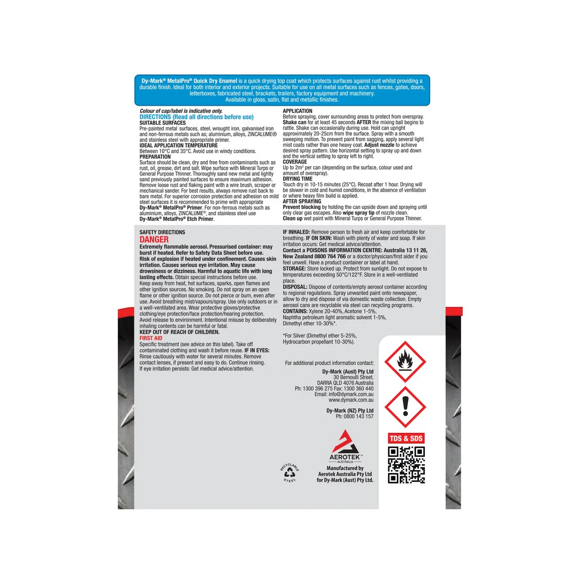 Dy Mark MetalPro Quick Dry - 300g - Aerosol Paint - Anti-Corrosive - Image 2