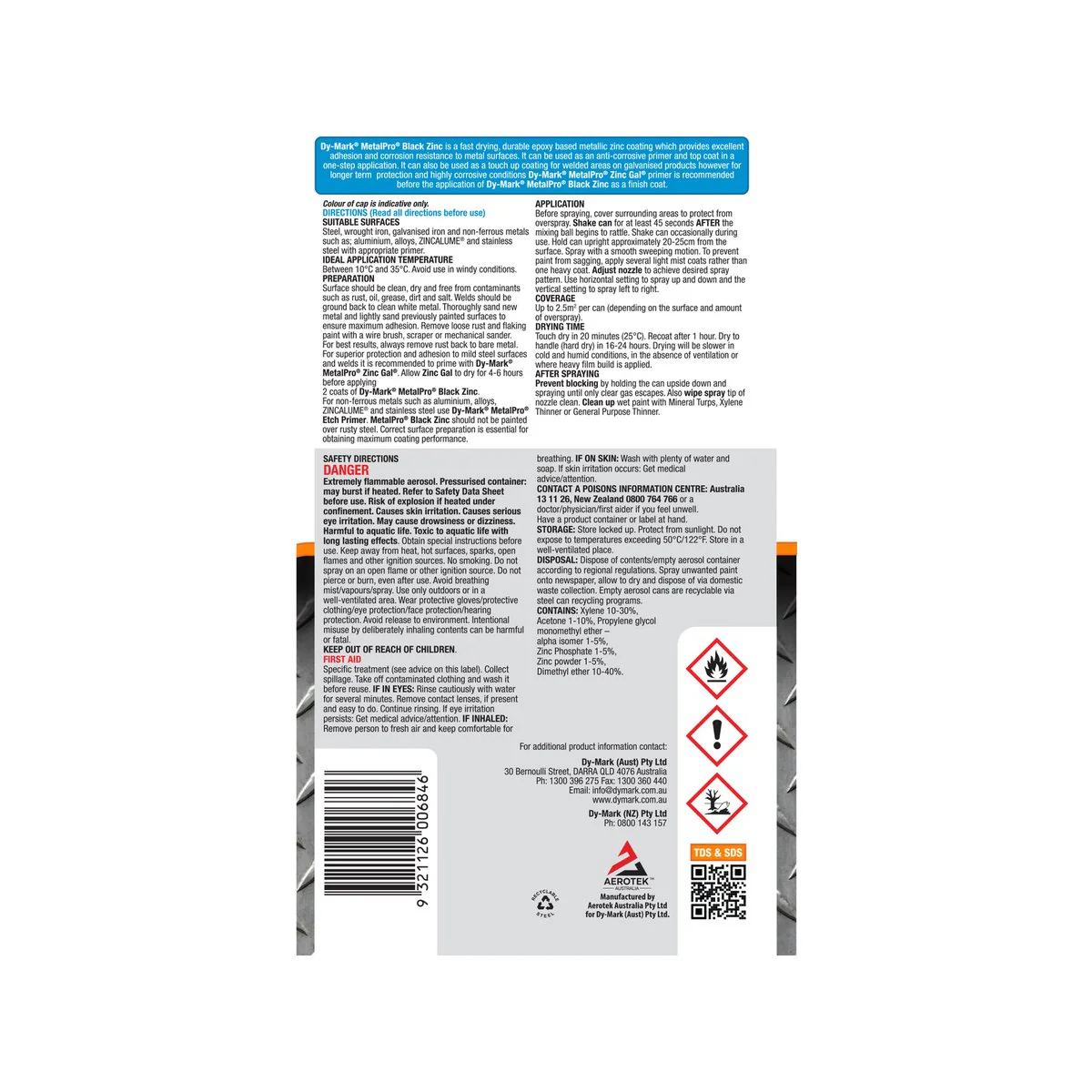 Dy Mark Metalpro Spray Paint - 400g - Epoxy Based - Fast Dry - Image 2