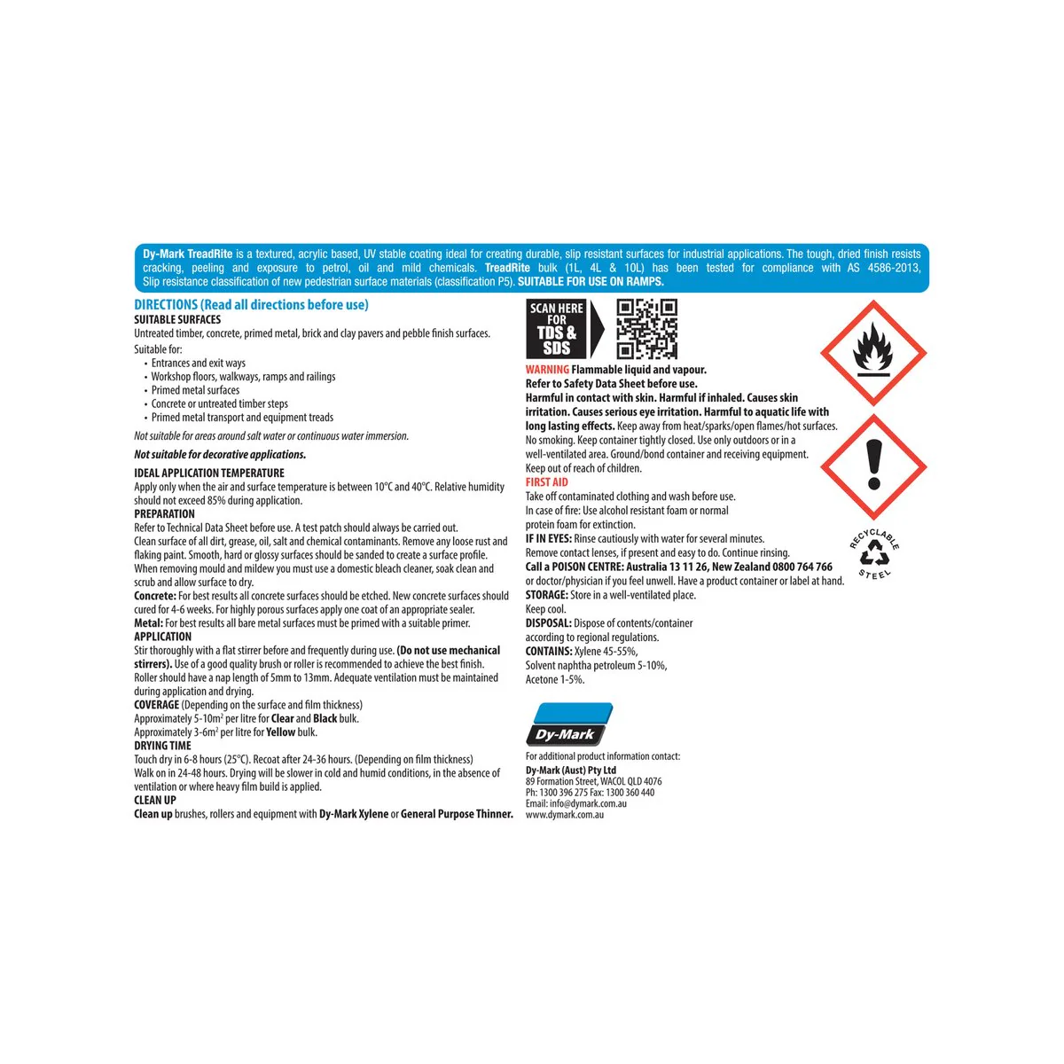 Dy-Mark TreadRite 1L Clear - Slip-Resistant Coating for Durable Surfaces - Image 2