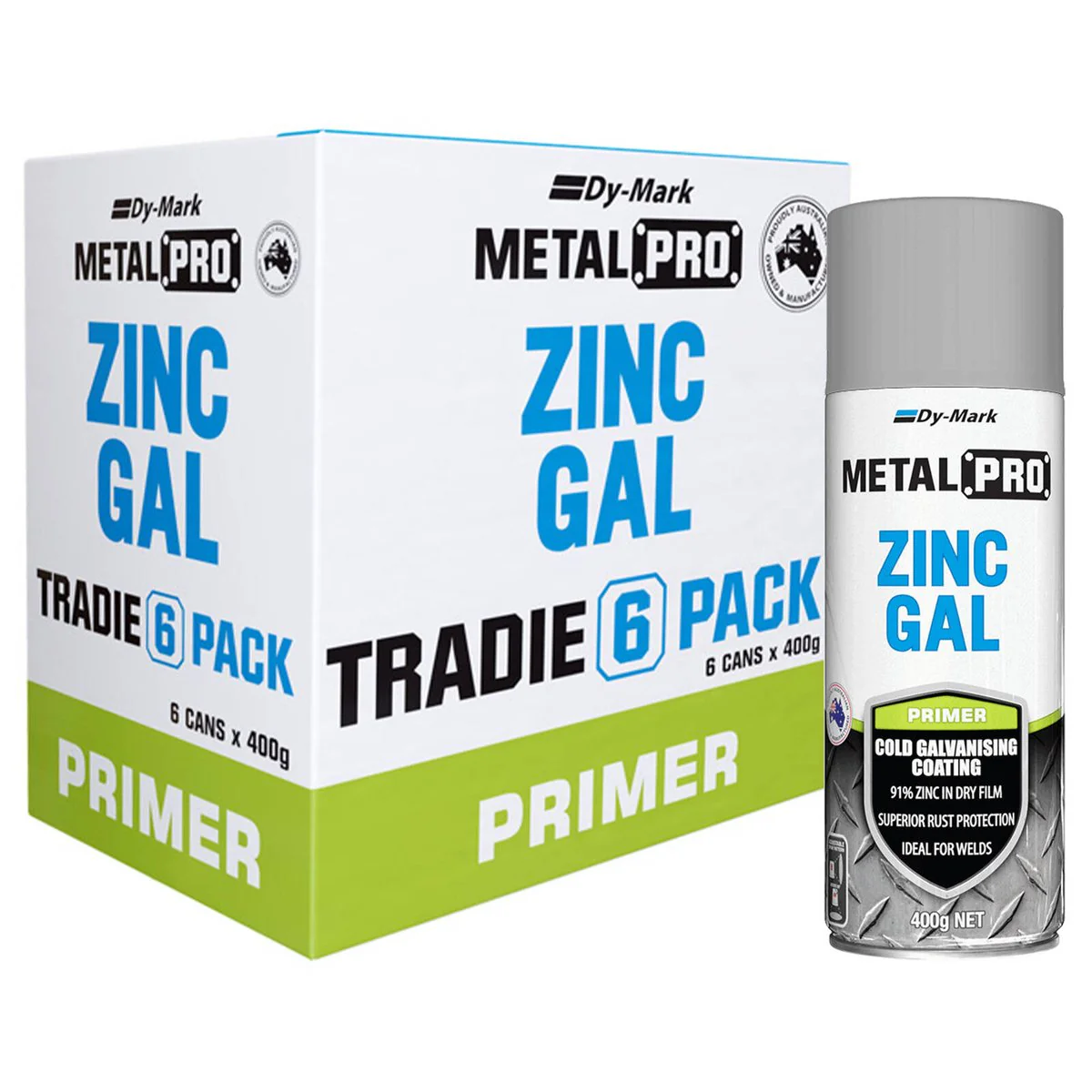 Dy-Mark Zinc Gal Metal Paint 400g 6 Pack High Performance Coating
