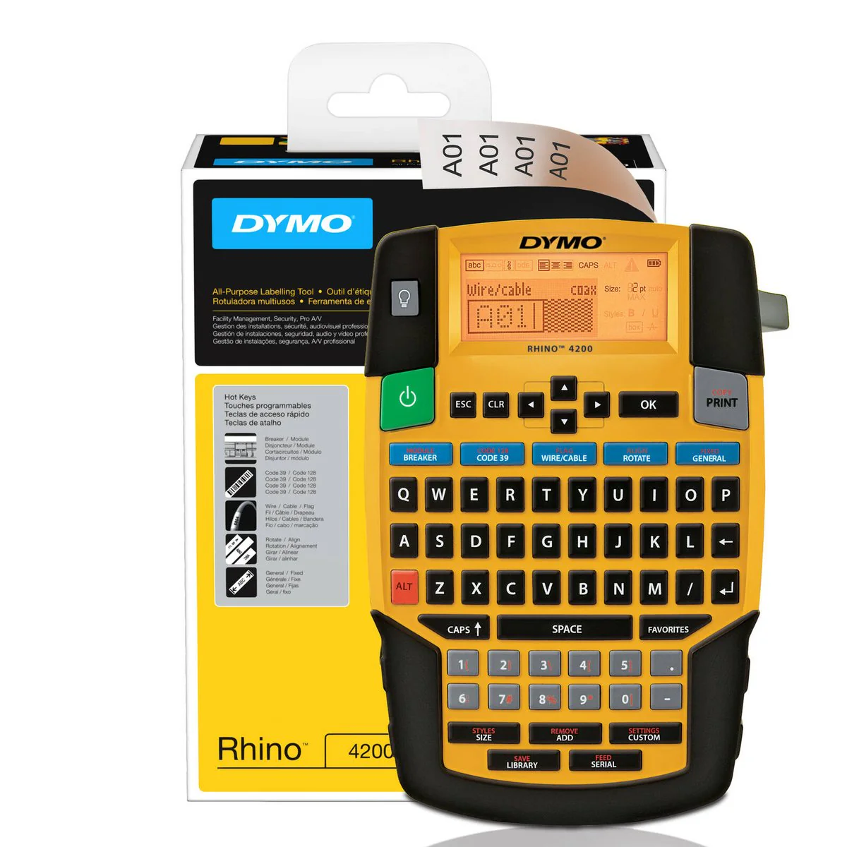 Dymo Rhino 4200 Industrial Label Maker - QWERTY - Black - Durable Design - Image 2