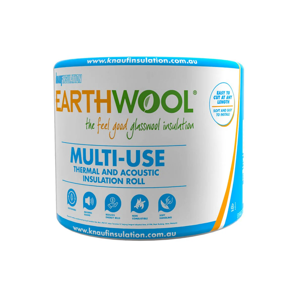 Earthwool R2 5HD Multi Use Roll - 90mm x 430mm x 8500mm - 1 Pack - Thermal & Acoustic Insulation