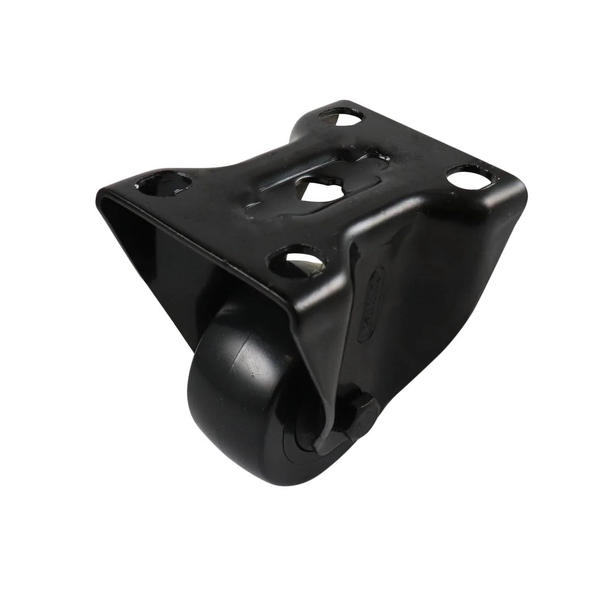 Easyroll 50mm Black PVC Fixed Castor - Durable Fixed Wheel - 60kg Load Rating