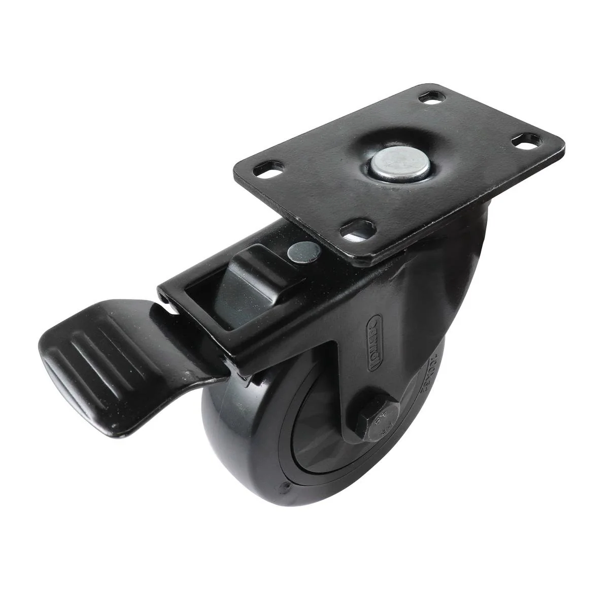 Easyroll Castor - 100mm - Black PVC - Swivel with Brake