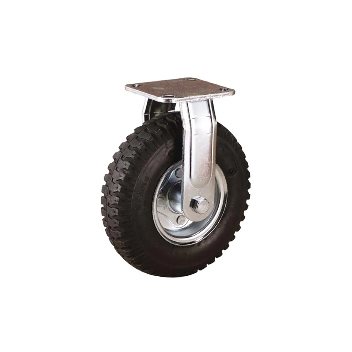 Easyroll Pneumatic Castor 260mm Black Steel 140kg Load Capacity