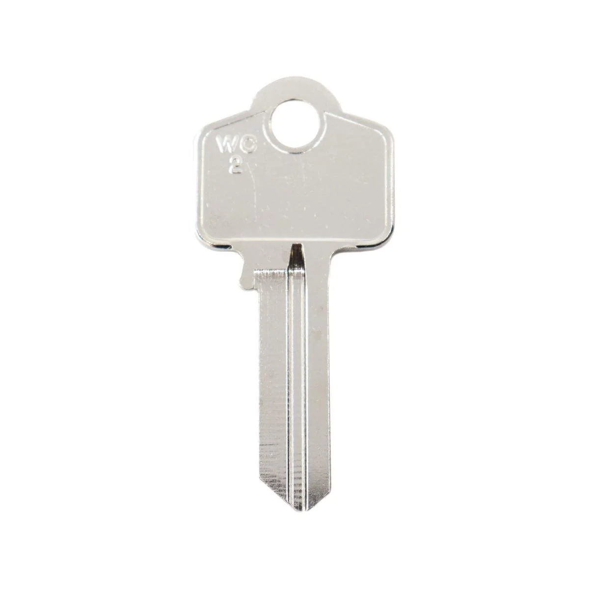 EHI Blank Key - 53mm x 25mm - Nickel Plated Brass - Silver