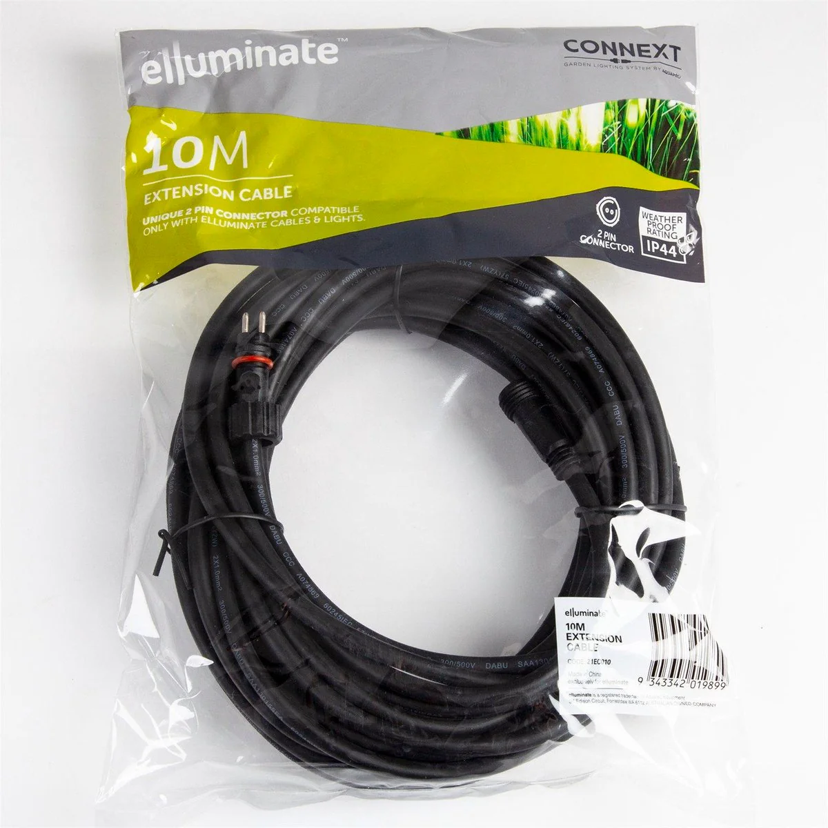 Elluminate Extension Cable 2m - Outdoor Lighting - IP44 Weatherproof - Black - Image 2