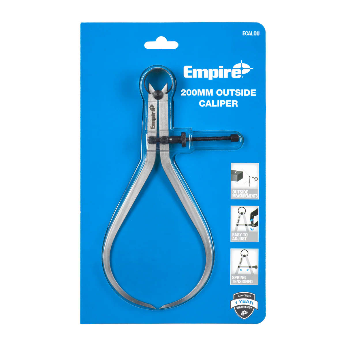 Empire 200mm Outside Spring Calipers - Durable Carbon Steel - Accurate Measurements
