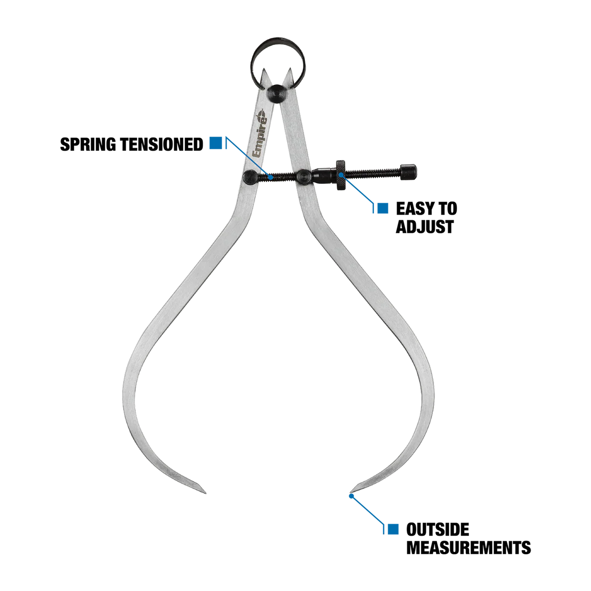 Empire 200mm Outside Spring Calipers - Durable Carbon Steel - Accurate Measurements - Image 3