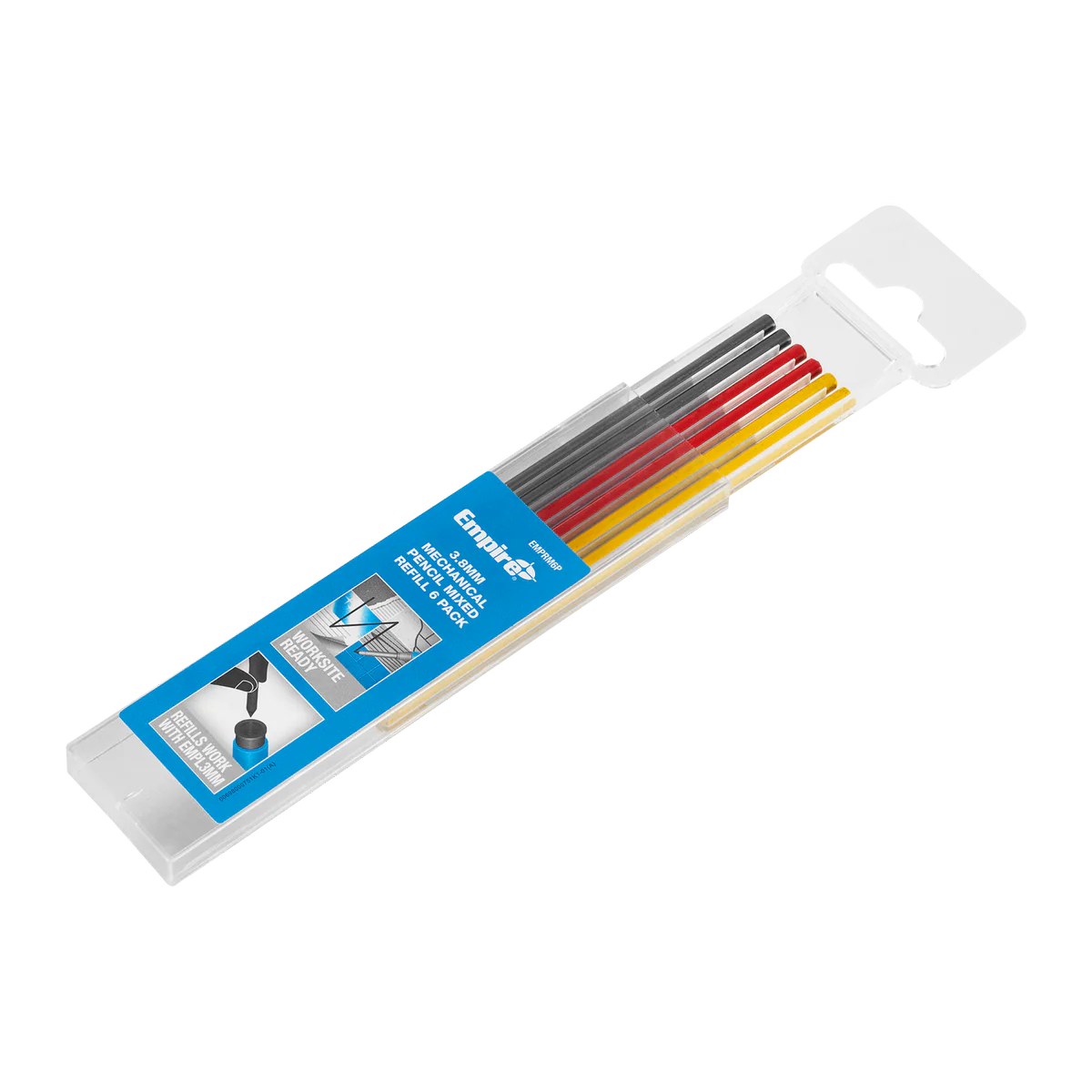 Empire 3 8mm Mechanical Pencil Mixed Refill 6 Pack - Red & Yellow Graphite - Precision Marking - Image 2