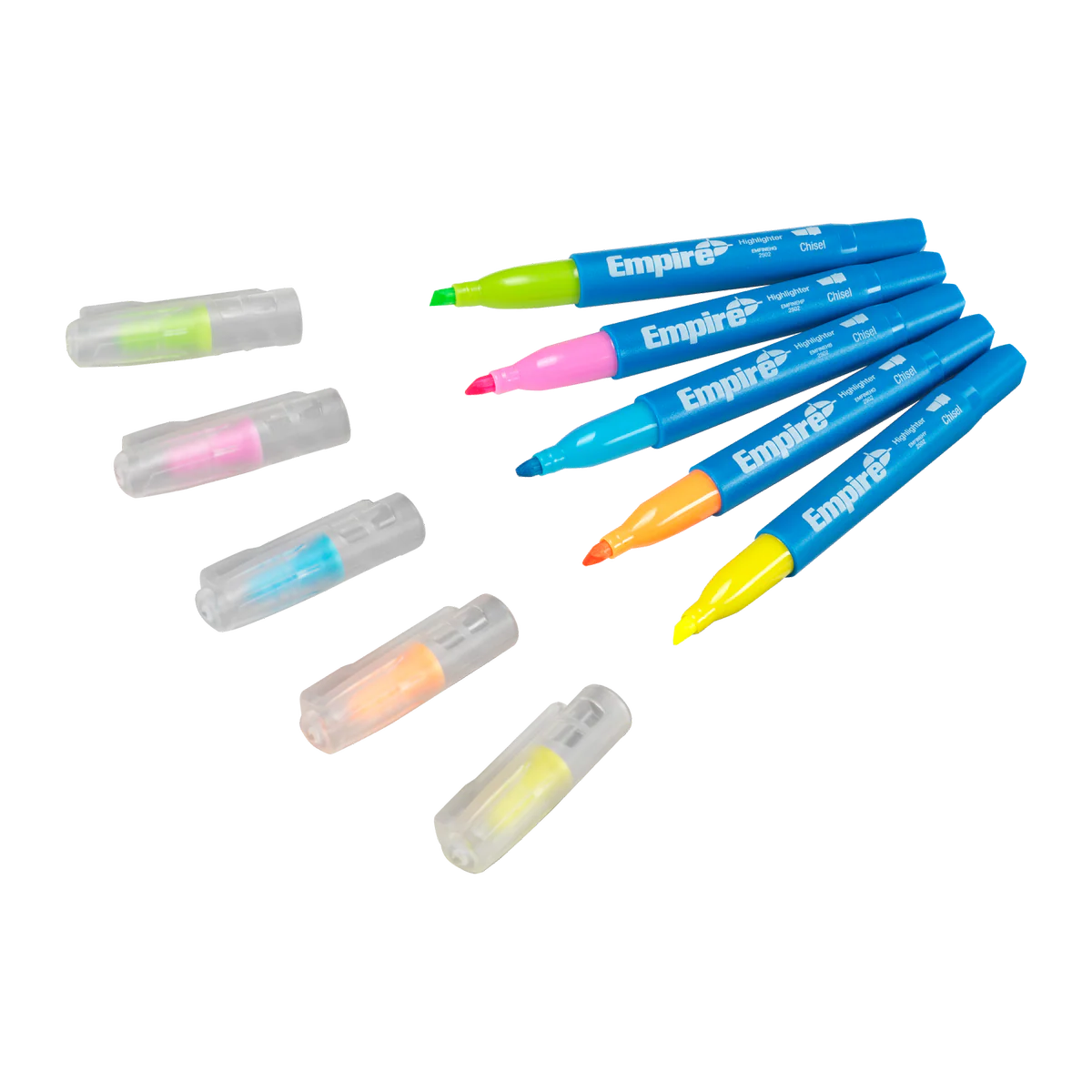 Empire 5 Piece Multi Coloured Highlighter Pack - 18.8mm x 186mm - Durable Ink - Image 3