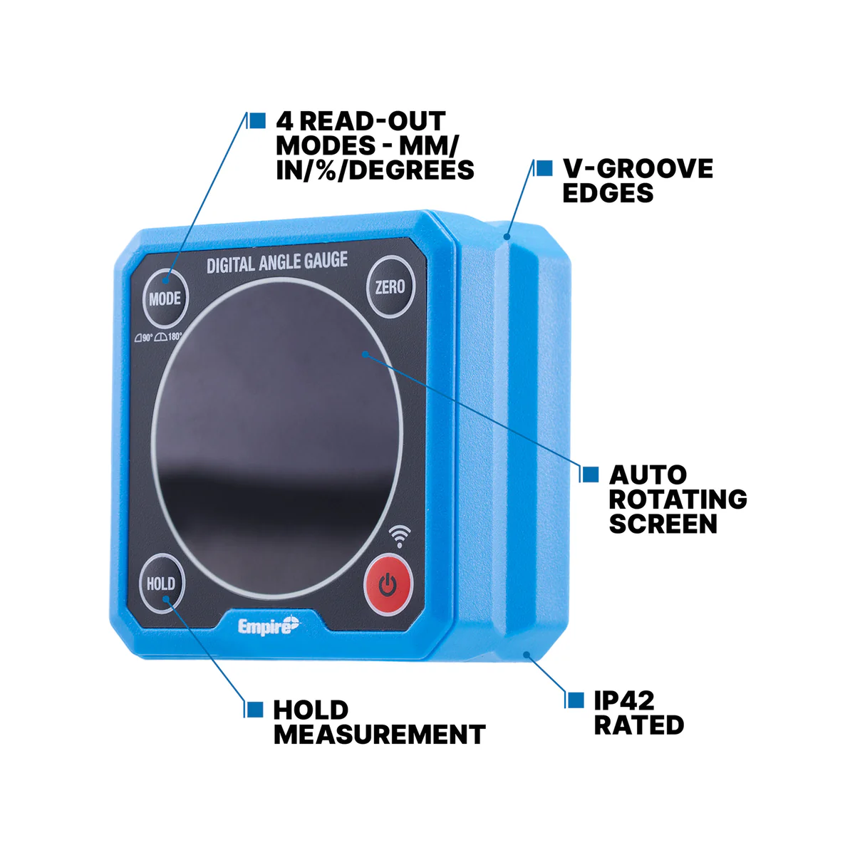 Empire Digital Angle Gauge - 4 Measurement Modes - Compact Design - IP42 Rated - Image 4