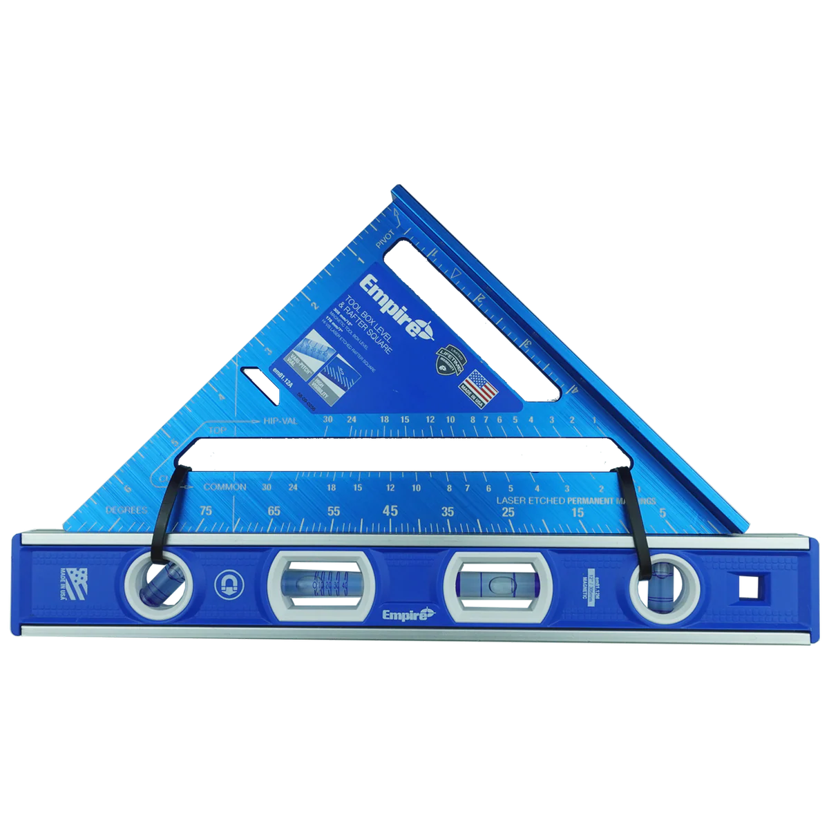 Empire True Blue Torpedo Level and Rafter Square Set - 305mm - Magnetic - Accurate Measuring