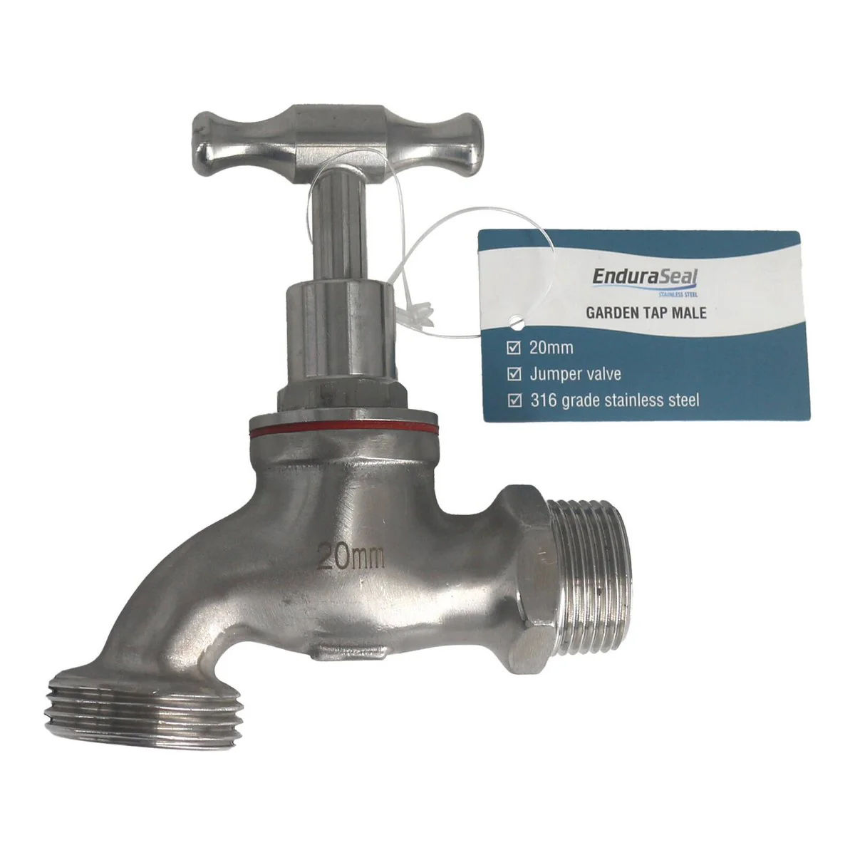 Enduraseal 20mm Stainless Steel Male Garden Tap - Durable - Leak-Free - Image 2