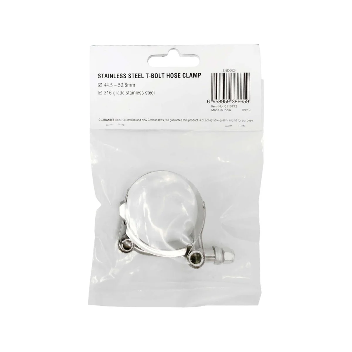 Enduraseal Stainless Steel T Bolt Hose Clamp 43-51mm - Heavy-Duty - 1 Pack - Image 3