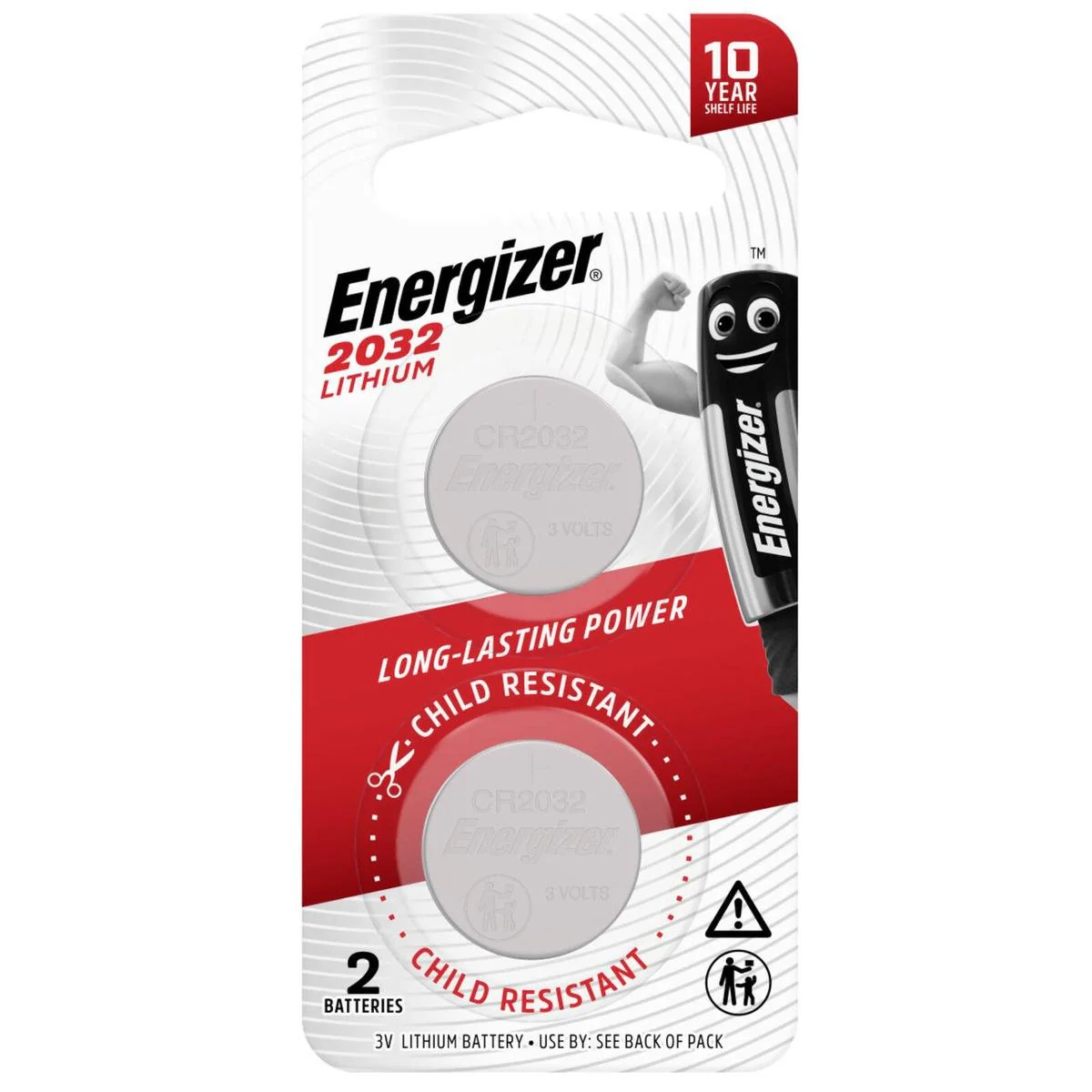 Energizer 2032 Lithium Coin Battery 2 Pack - 2 Count - Long Lasting Power