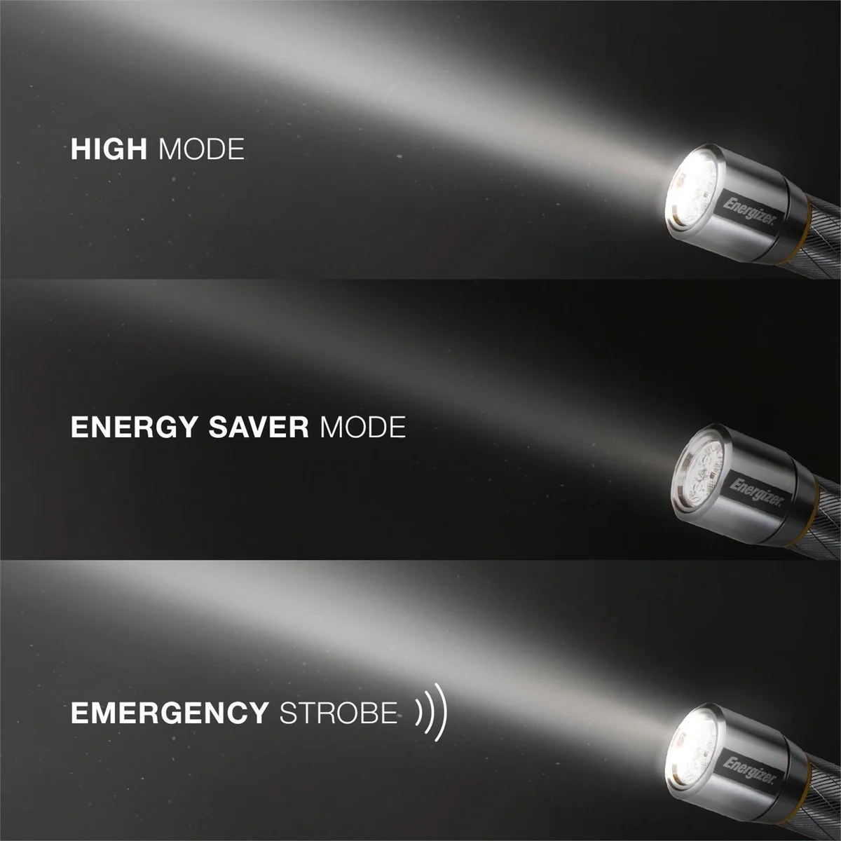 Energizer 270 Lumen Metal Vision HD LED Torch - 3 AAA Batteries Included - Silver - Image 4