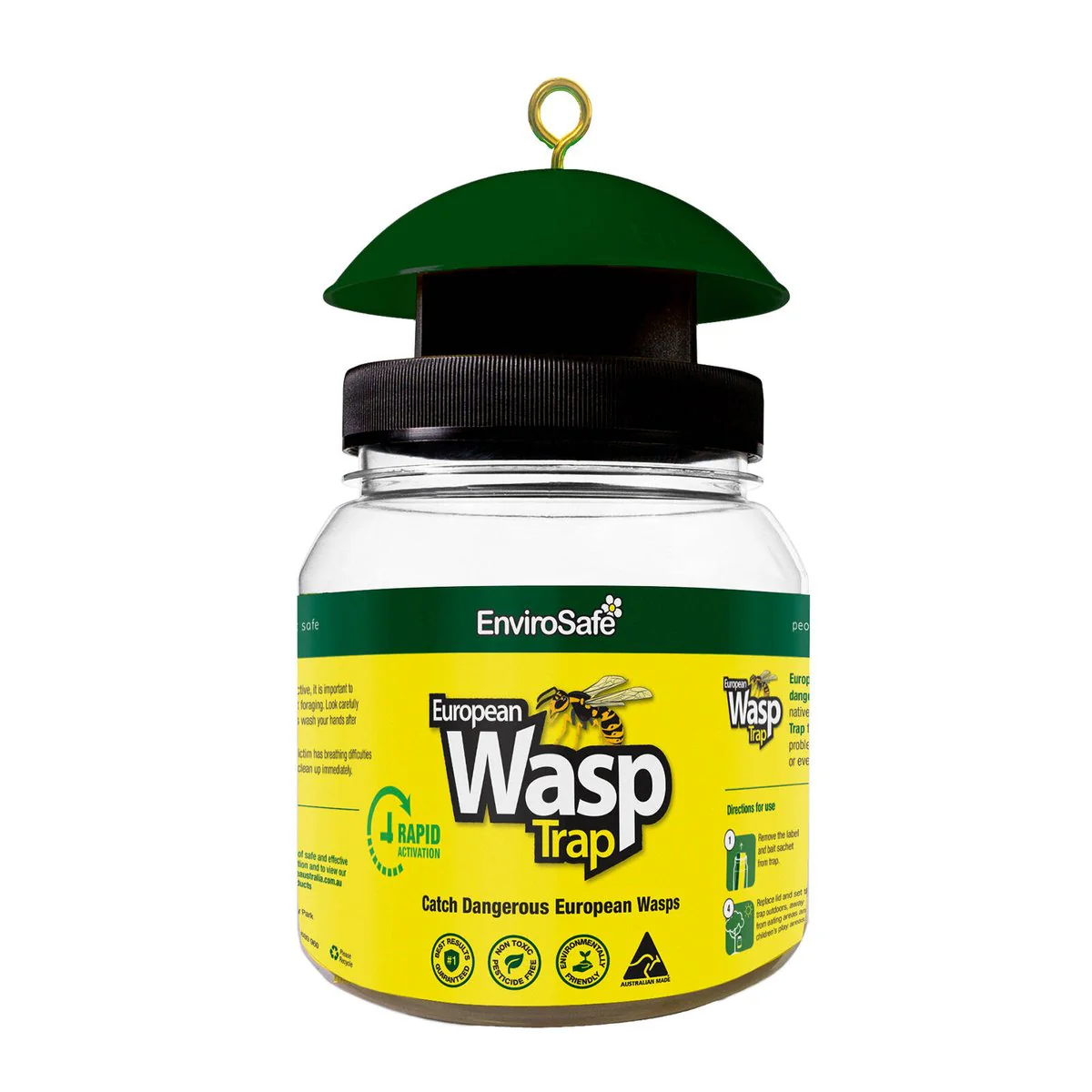 Envirosafe European Wasp Trap - 130mm x 190mm x 90mm - Non-Toxic - Rapid Activation