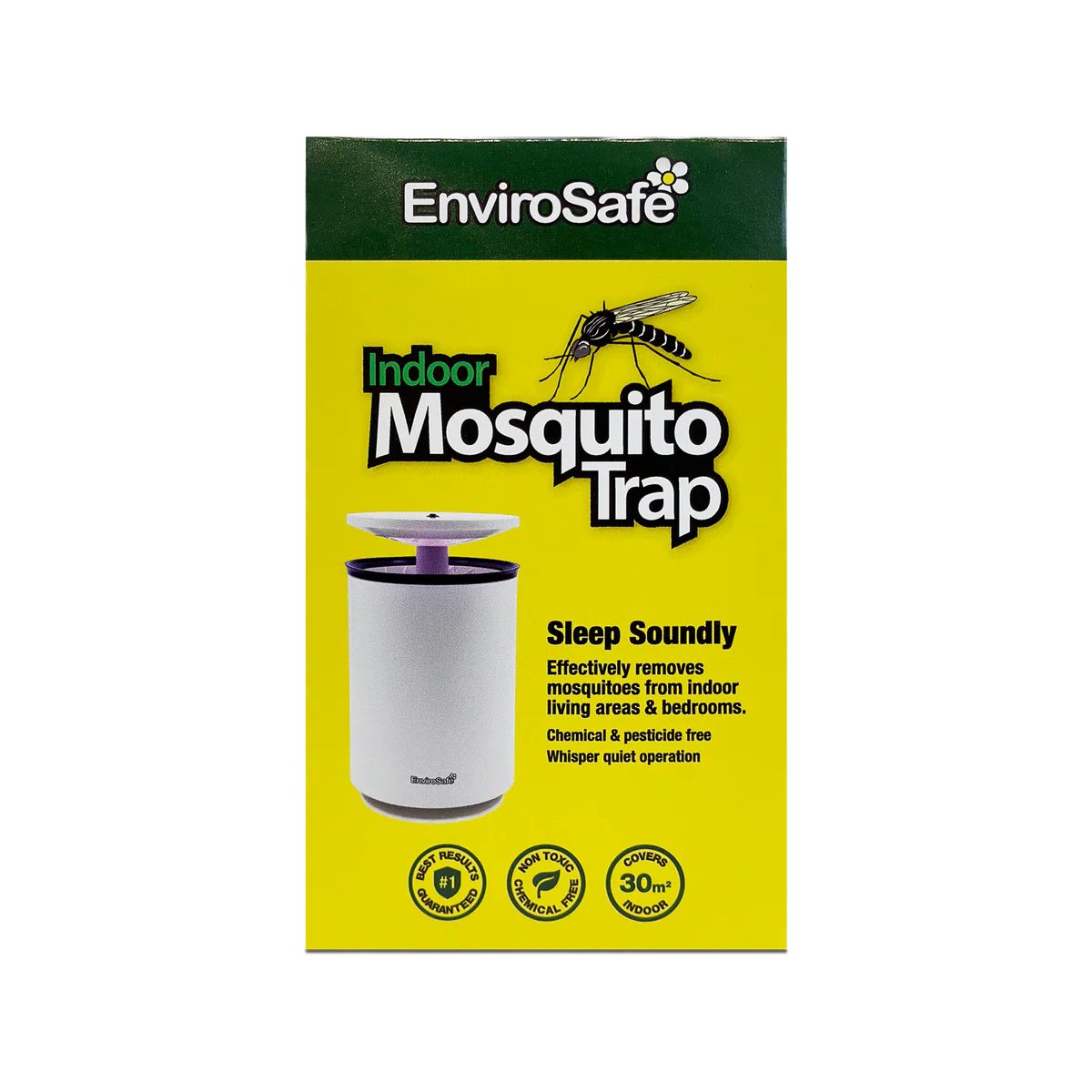 Envirosafe Indoor Mosquito Trap - 125mm x 215mm - Chemical Free - Quiet Operation