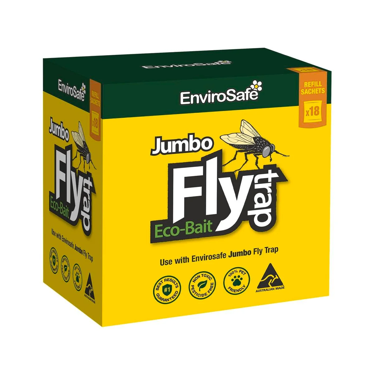 Envirosafe Jumbo Fly Attractant Refill 18 Bulk Pack - 1L - Yellow