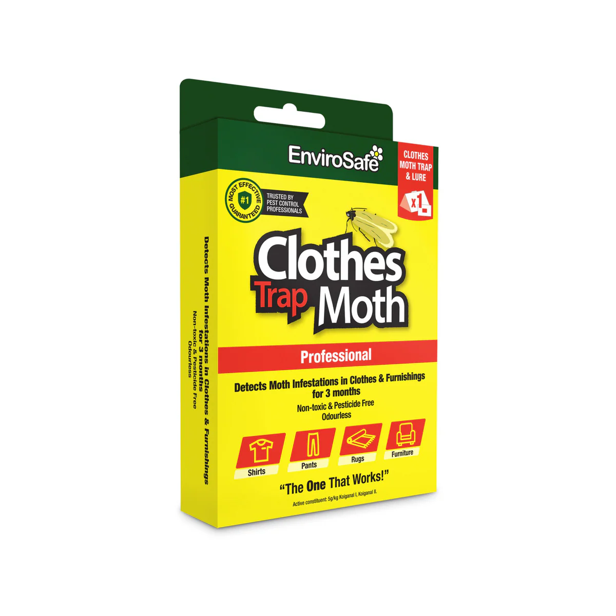 Envirosafe Professional Clothes Moth Trap - 105mm x 160mm - Pesticide-Free