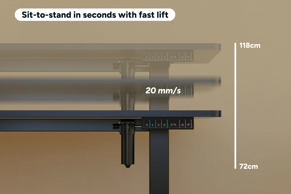 Ergolux Electric L-Shaped Dual-Motor Standing Desk Black - Image 5