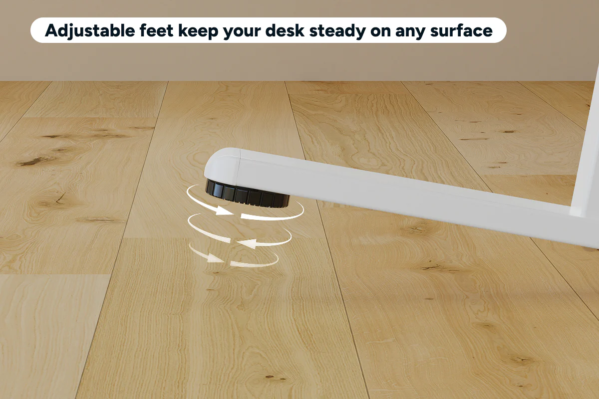 Ergolux Electric L-Shaped Dual-Motor Standing Desk Oak White - Image 8