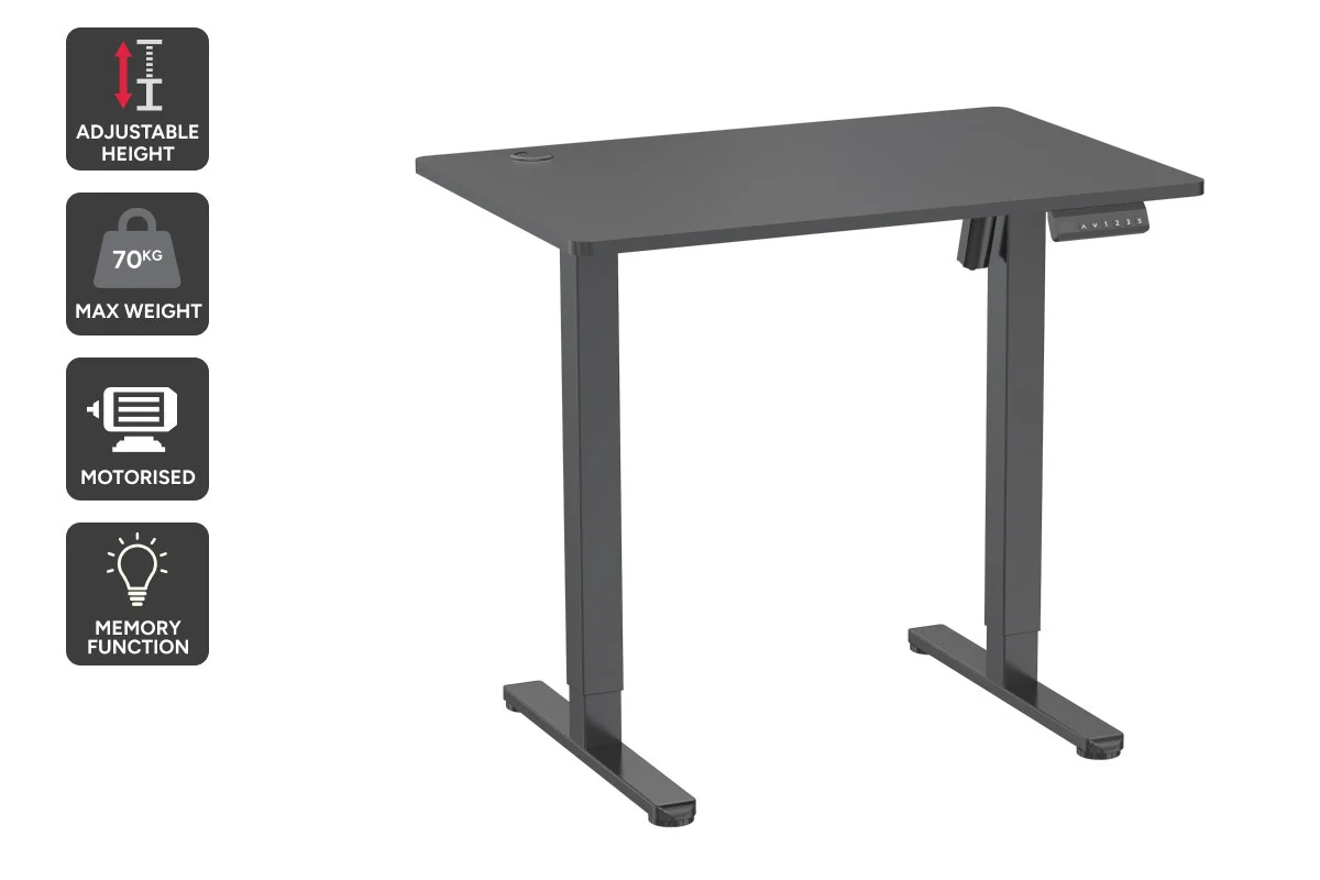 Ergolux Electric Standing Desk 90 x 60cm Black Black