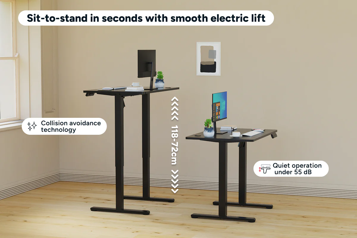 Ergolux Electric Standing Desk 90 x 60cm Black Black - Image 4