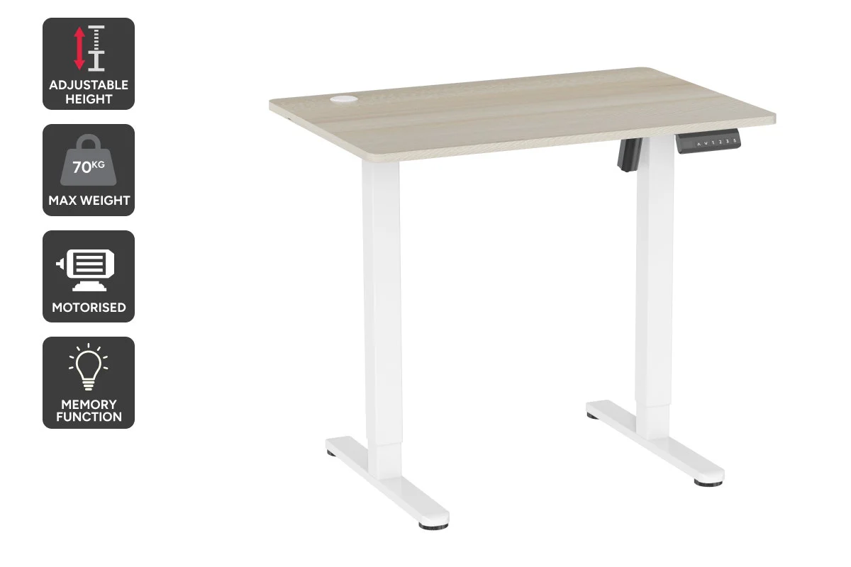 Ergolux Electric Standing Desk 90 x 60cm Oak White
