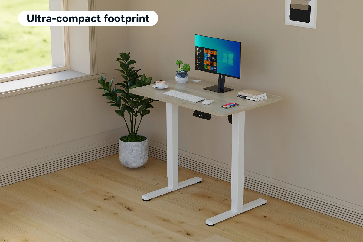 Ergolux Electric Standing Desk 90 x 60cm Oak White - Image 3